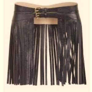 Bcbg black fringe belt